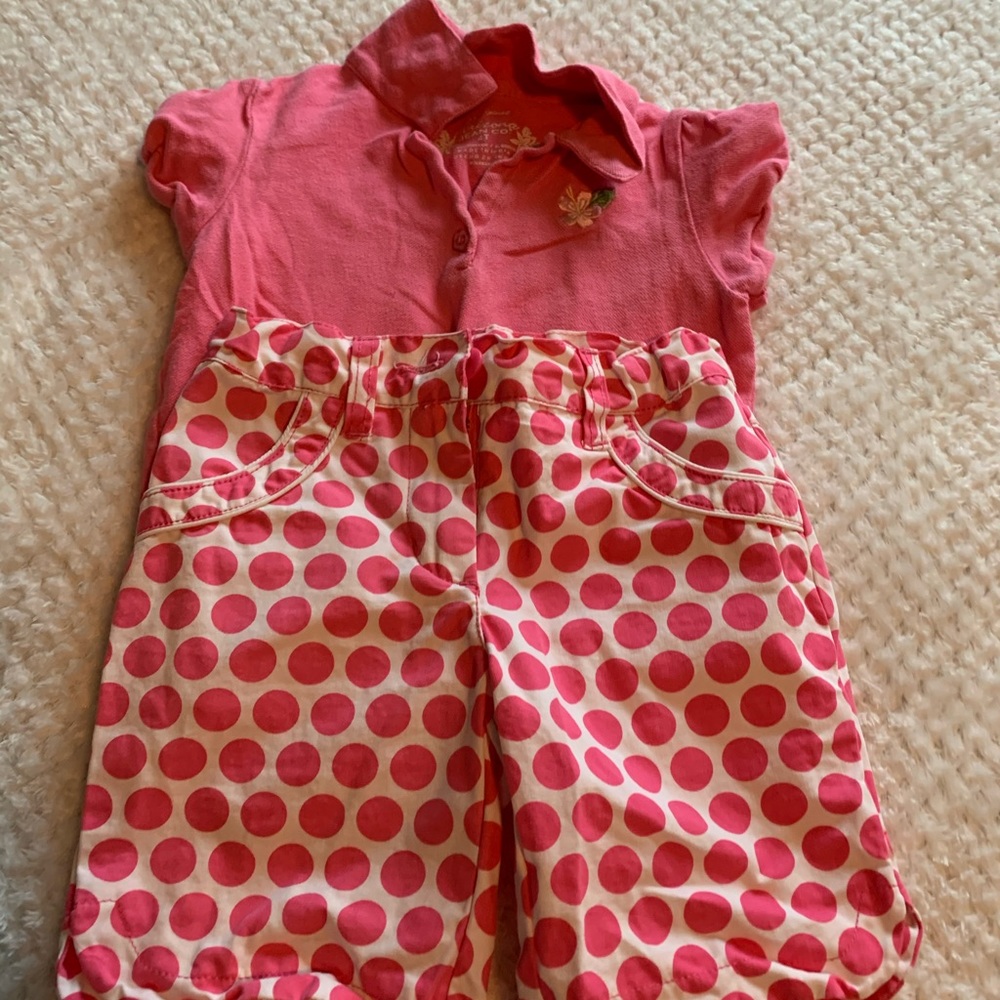 Gymboree size 4 pink/white shorts & pink polo